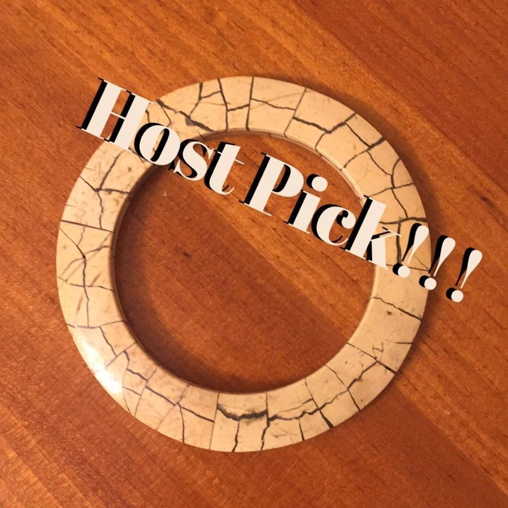 Bangle bracelet, vintage, wood light colored